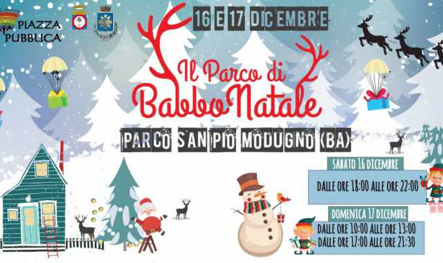 Modugno, Il Parco di Babbo Natale: due giorni di giochi e degustazioni 